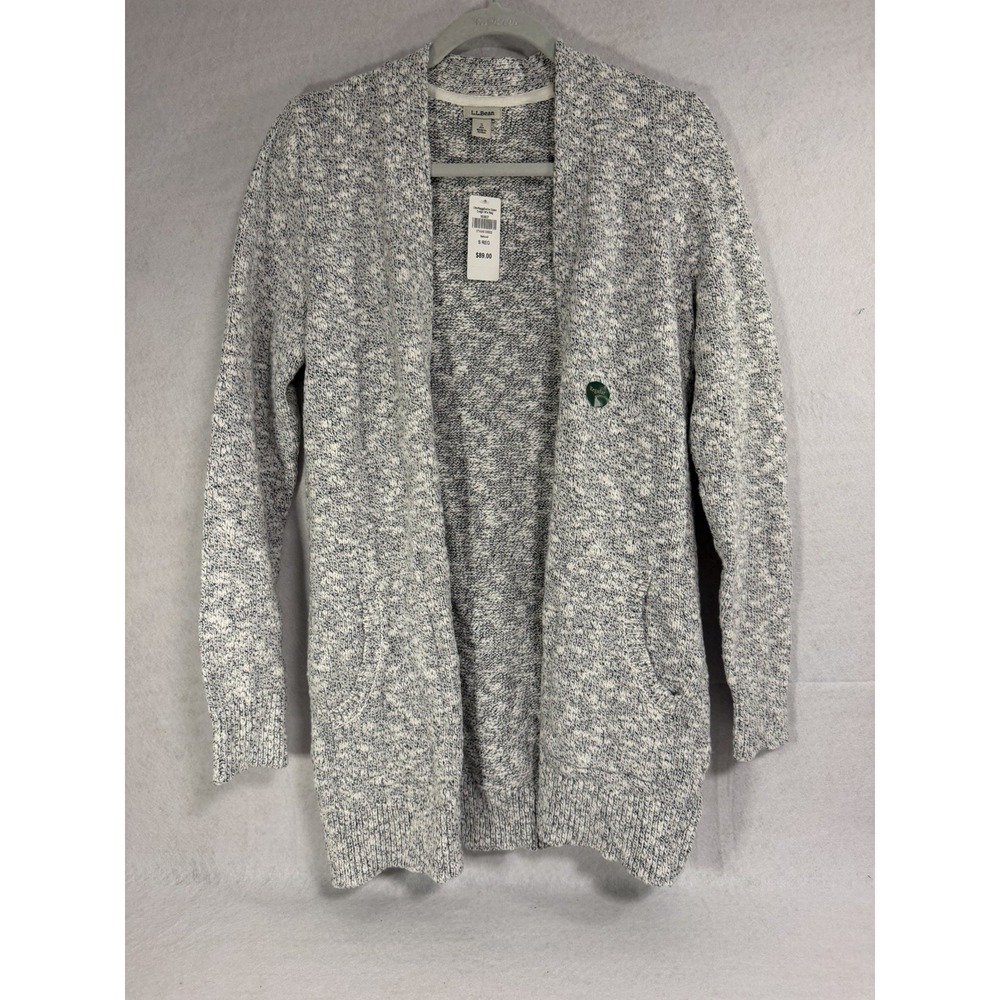 L.L. Bean Marled Open-Front Cardigan, Gray, Womens Size Small